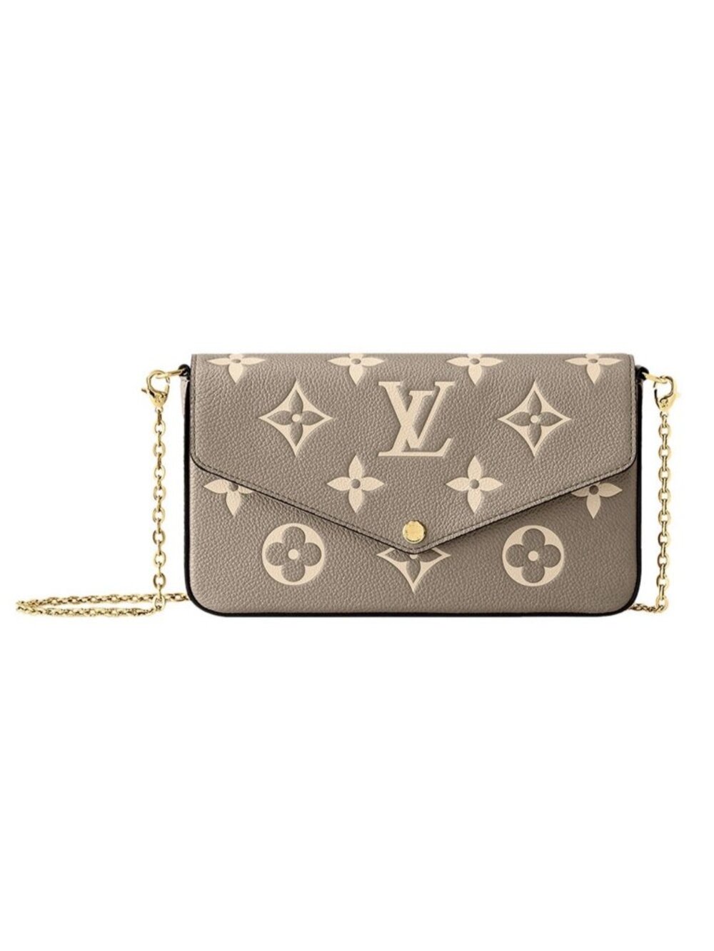 Louis Vuitton Pochette Felicie Monogram Empreinte Leather in Gray